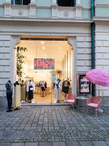 Vetrina del negozio di moda Taiga a Graz. | © Miriam Raneburger