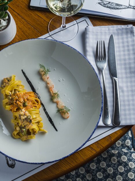High-quality pasta dish on a plate at Restaurant Kornati.