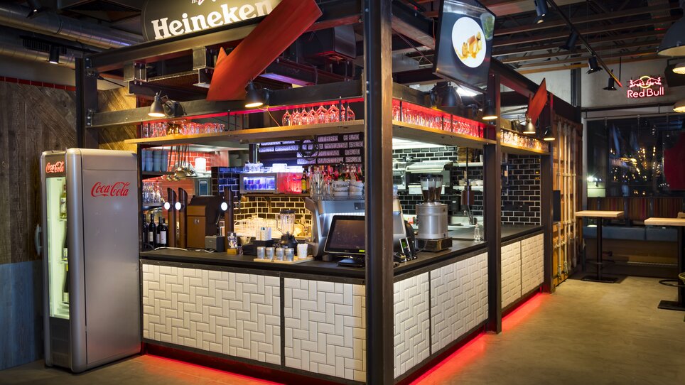 Bar featuring Heineken and Coca-Cola in a modern design.