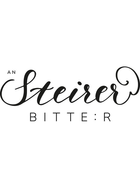 Logo mit geschwungener Schrift für Steirer Bitter.