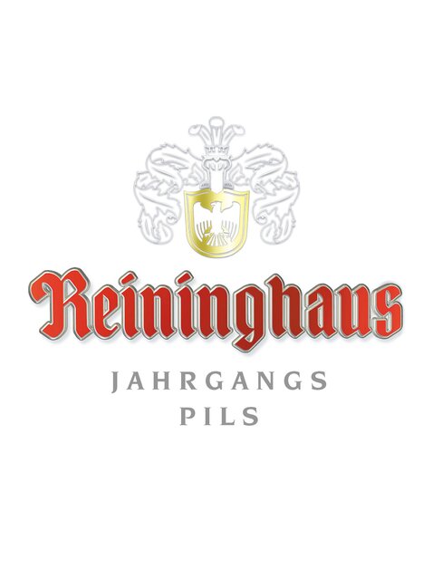Logo von Reininghaus Jahgangs Pils mit Wappen.
