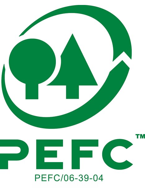 Logo der PEFC-Zertifizierung für nachhaltige Forstwirtschaft.