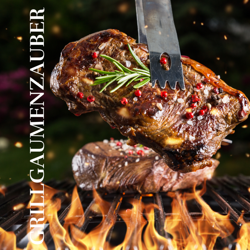 Grillgaumenzauber im Gut Schlossberg I Saftiges Grillsteak mit Rosmarin | © Gut Schlossberg Ein perfekt gegrilltes Steak mit Gewürzen und Kräutern. | © Gut Schlossberg