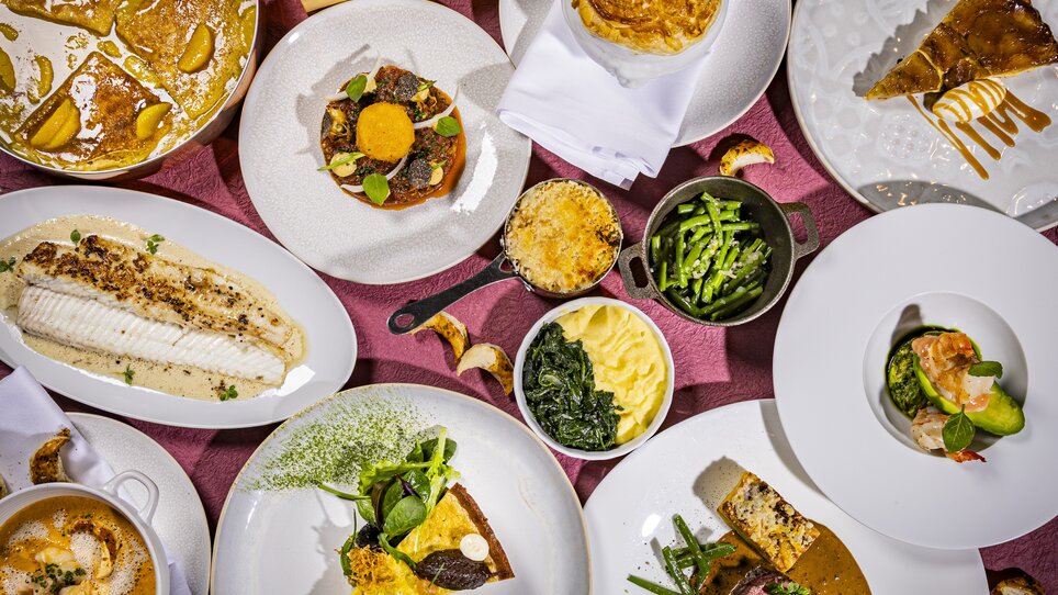 Vielfältige Gerichte im Restaurant SCHLOSSBERG in Graz.