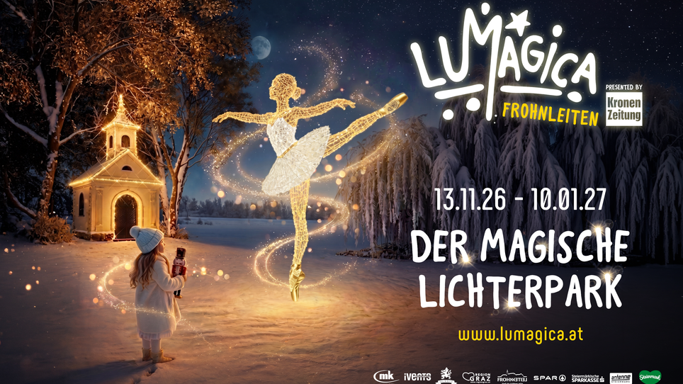 Una bambina e una ballerina in una foresta invernale. | © Lumagica