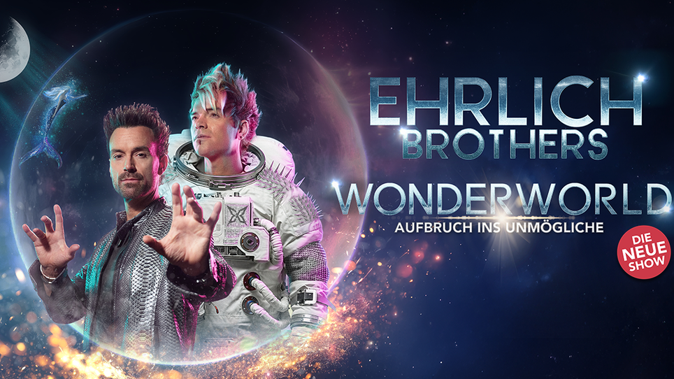 Poster of the Ehrlich Brothers for their show 'Wonderworld' featuring graphic effects. | © Ehrlich Brothers