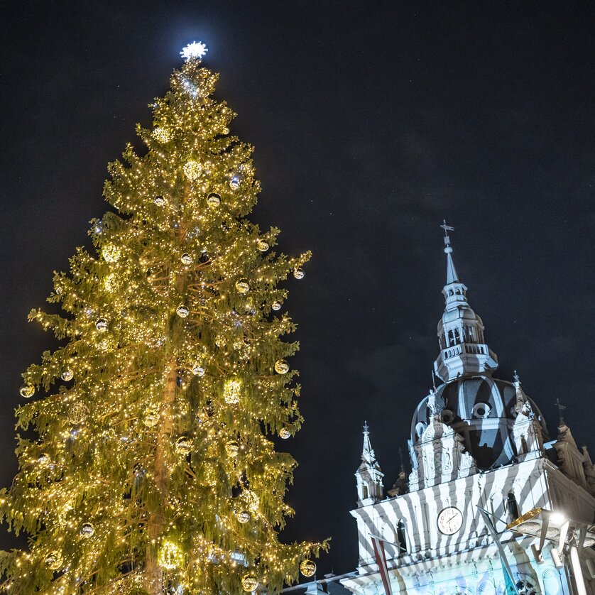 Christmas market on Hauptplatz square in front of the town hall | © Stadt Graz - Foto Fischer