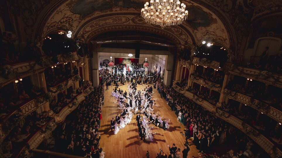 Evento di balletto elegante con ospiti in abiti formali in una hall sontuosa. | © Luef Light