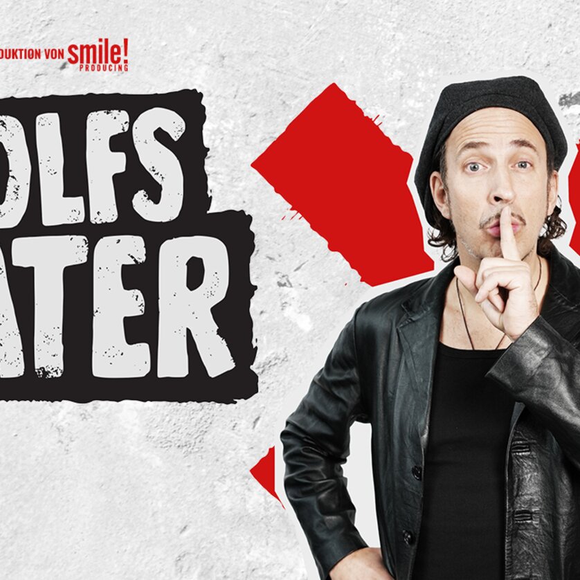 Plakat von "Rolfs Vater" mit einem Mann, der ein Shhh-Zeichen macht. | © Smile Producing