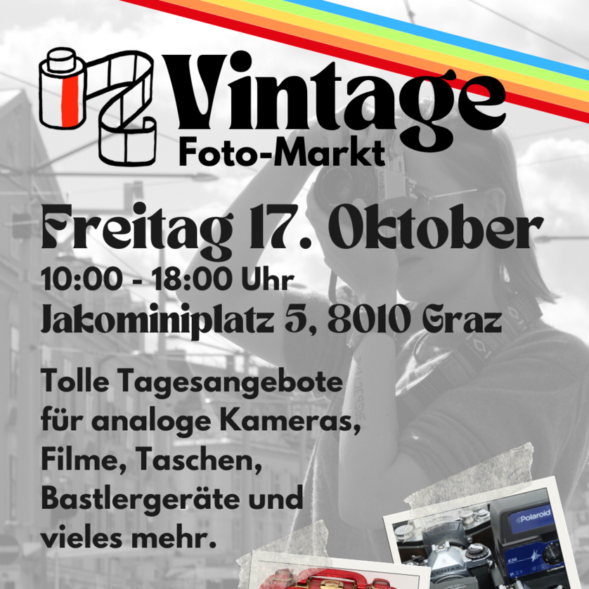 Event zum Verkauf von analogen Kameras und Zubehör in Graz. | © Digital Camera Graz