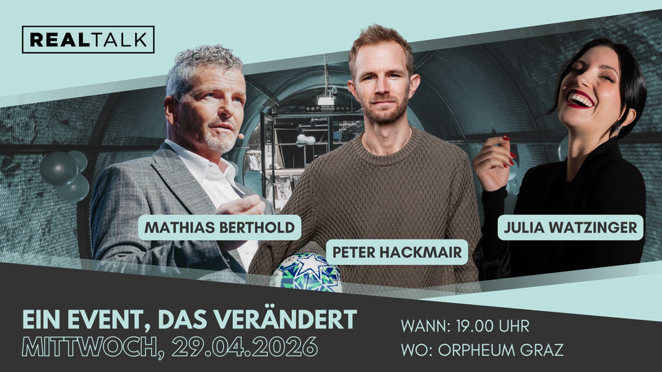 Ein Event mit Mathias Berthold, Peter Hackmair und Julia Watzinger im Orpheum Graz. | © RealTalk Graz