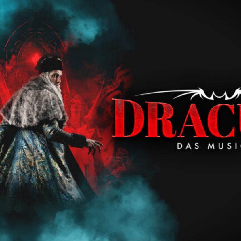 Das Bild zeigt die Plakatgestaltung für Dracula: Das Musical mit dramatischen Effekten. | © Dracula - das Musical