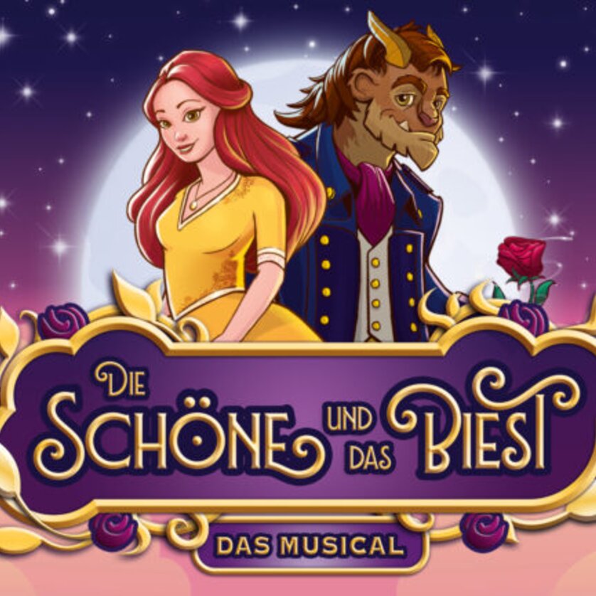 Illustration aus dem Musical 'Die Schöne und das Biest' mit Hauptcharakteren. | © Theater liberi