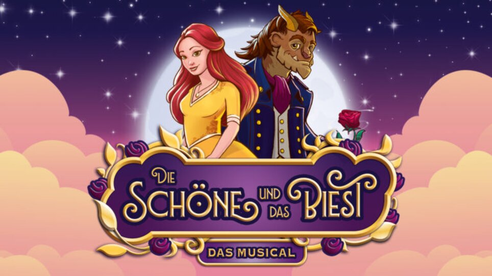 Illustration aus dem Musical 'Die Schöne und das Biest' mit Hauptcharakteren. | © Theater liberi