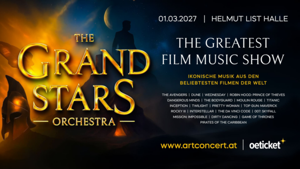 Konzertankündigung mit ikonischer Musik aus berühmten Filmen. | © ART Partner CZ