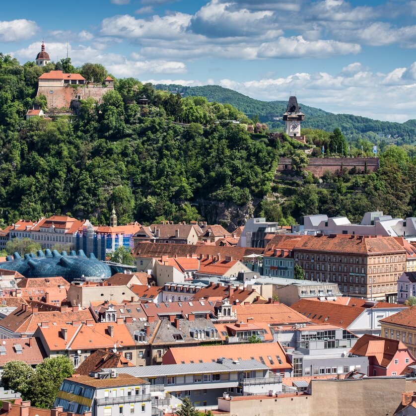 Blick auf den Schlossberg | © Graz Tourismus - Harry Schiffer