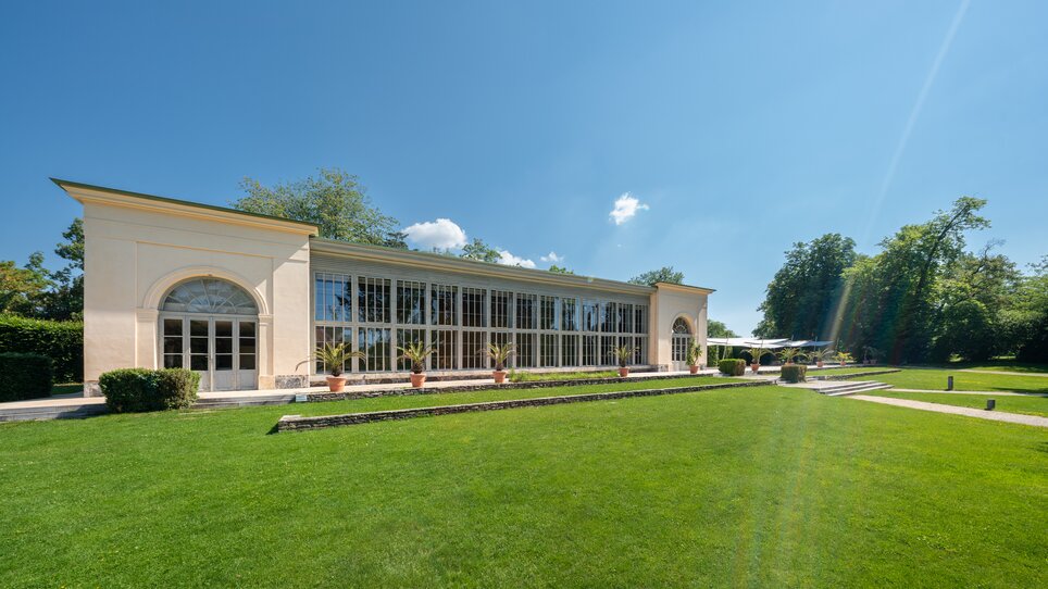 Außenansicht der Orangerie im Burggarten in Graz. | © Land Steiermark - Melanie Laimer