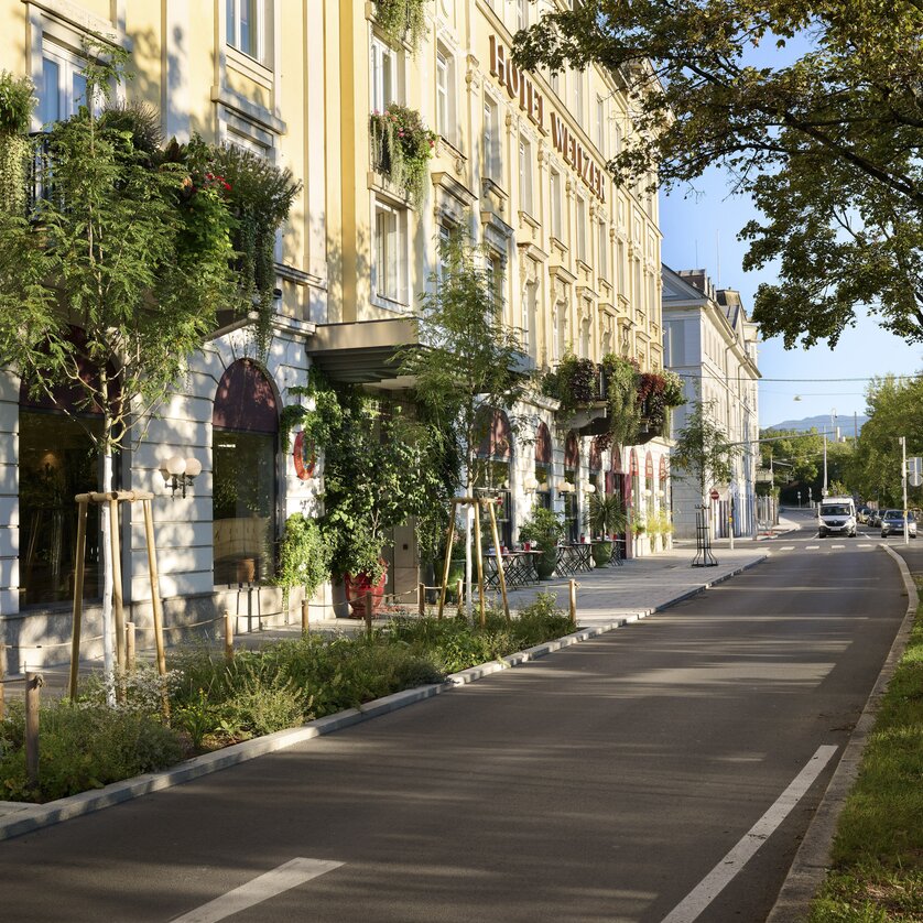 Vista esterna dell'Hotel Weitzer a Graz, sede per conferenze e incontri aziendali. | © Florian Weitzer Hotels & Restaurants