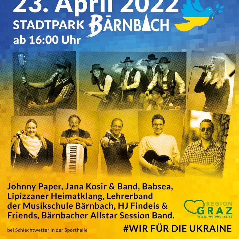 Plakat Benefizkonzert Ukraine | © Stadtgemeinde Bärnbach Plakat Benefizkonzert Ukraine | © Stadtgemeinde Bärnbach