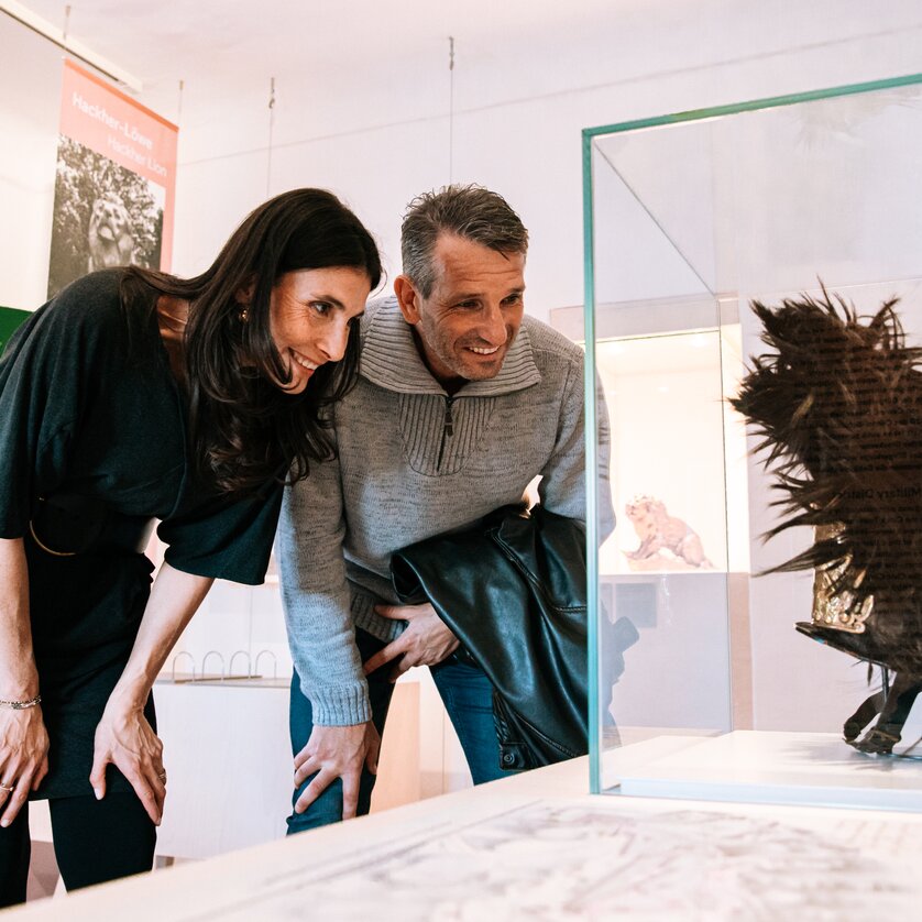 Ein Paar betrachtet eine Ausstellung im Naturkundemuseum. | © Graz Tourismus