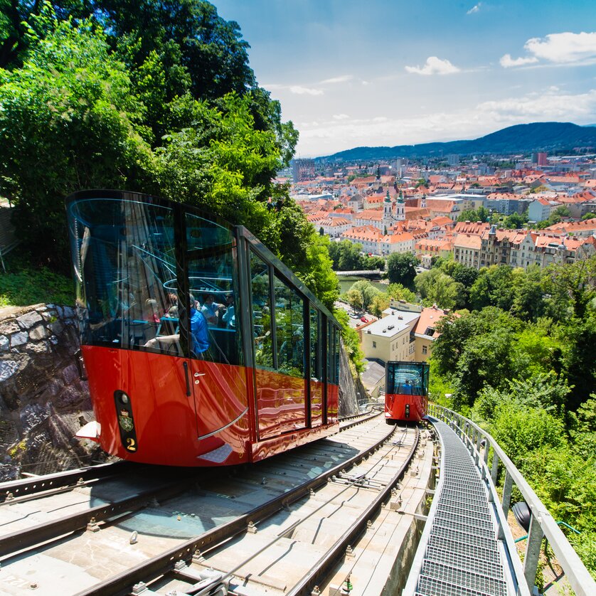 Schlossberg funicular Graz | © Graz Tourismus - Harry Schiffer