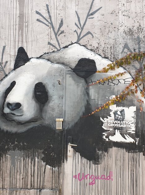 Ein Panda-Graffiti an einer Wand. | © Gudrun Krinzinger - Reisebloggerin