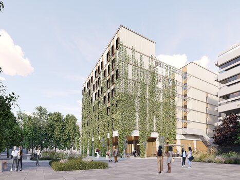 Exterior view of harry's home Graz-Smart City featuring plant elements. | © harry's home Graz-Smart City